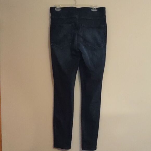 Express Women's Size 10 high rise stretch denim legging lace up front side zip - Picture 3 of 8